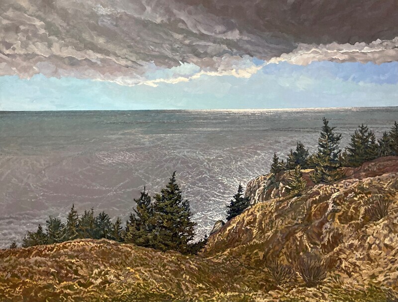Lynn Wigginton Saint John New Brunswick Canada Handworks Canadian Acrylic Oil Painting &quot;Cape Spencer&quot; Landscape Seascape