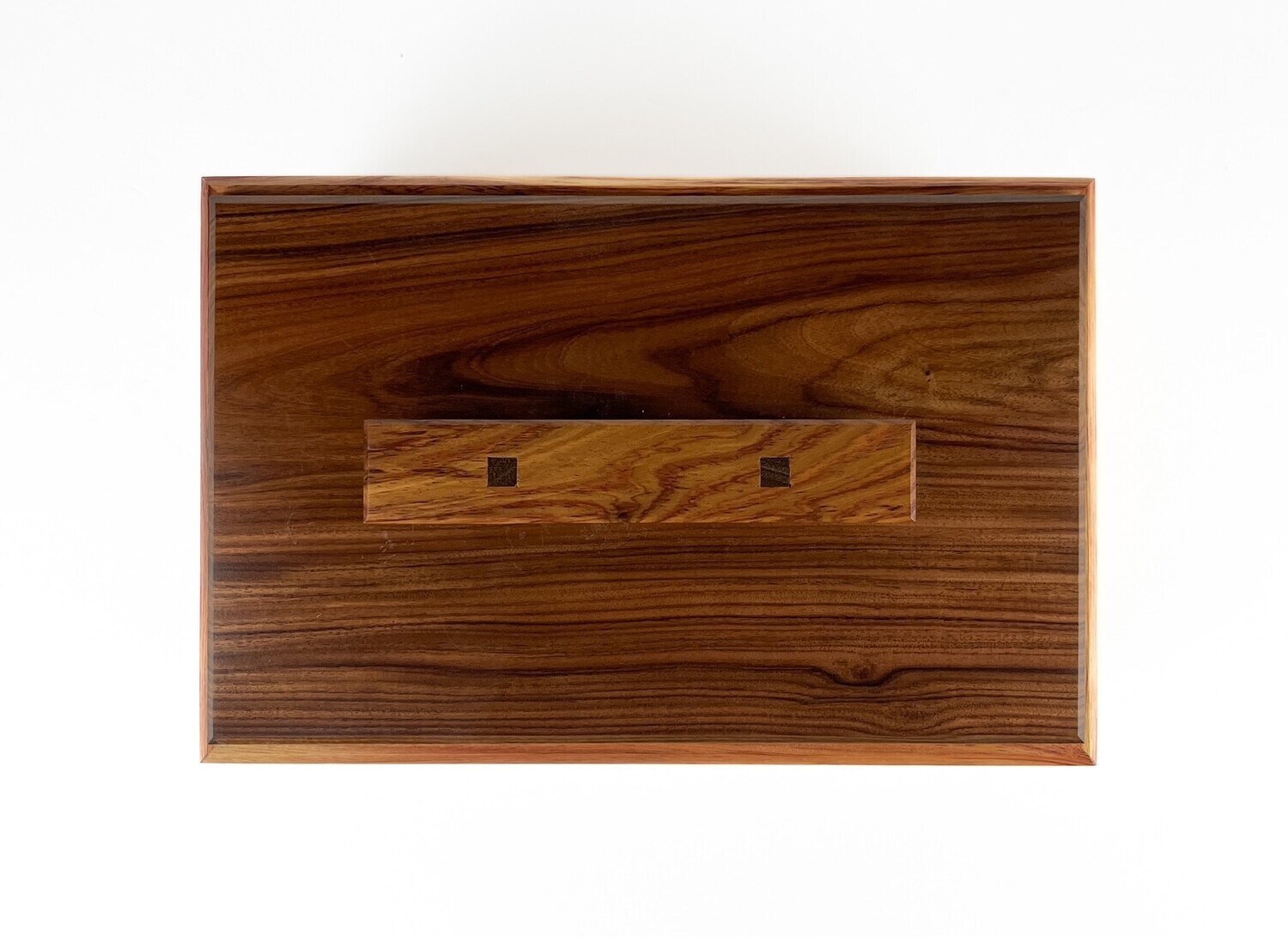Wooden Keepsake Box Canary Wood, Santos Rosewood Top 10.57x4.25"
