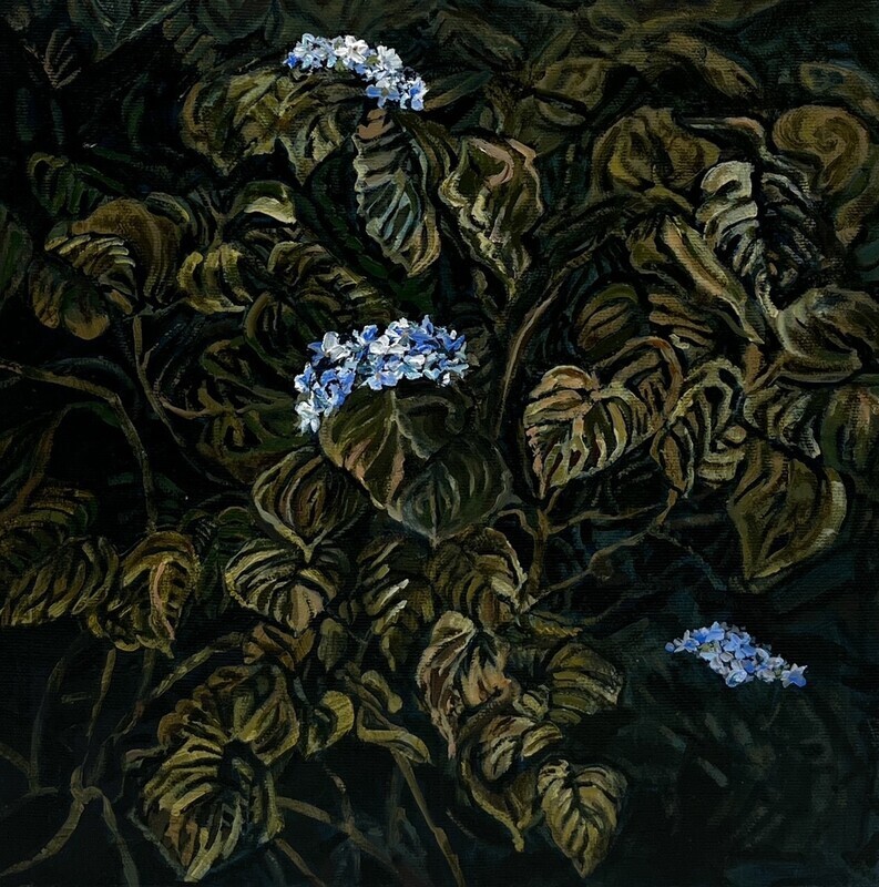 Lynn Wigginton Saint John New Brunswick Canada Handworks Canadian Acrylic Oil Painting &quot;Trailing Arbutus Mayflowers&quot; 