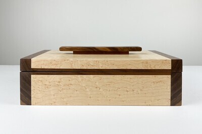 Wooden Keepsake Box Birdseye Maple/ Black Walnut 10.5x6x3