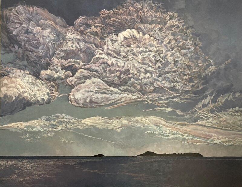 Lynn Wigginton Saint John New Brunswick Canada Handworks Canadian Acrylic Oil Painting &quot;Clouds, Saints Rest&quot; Seascape 