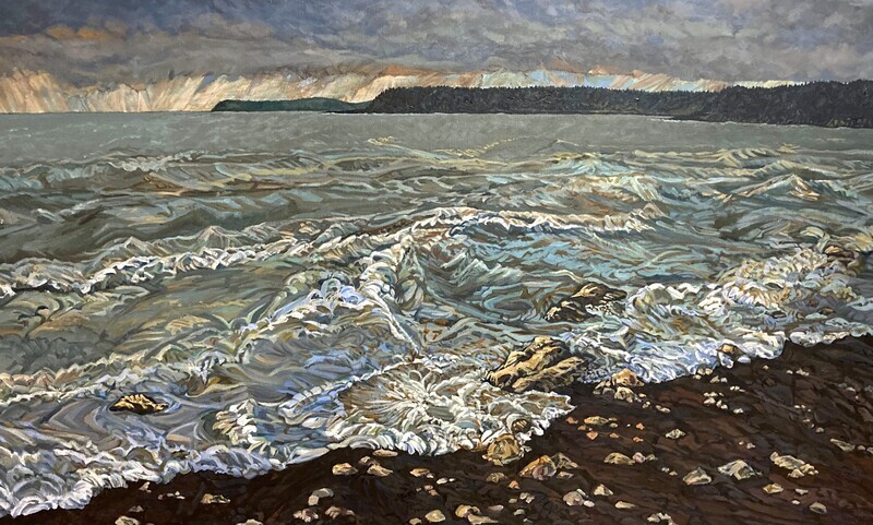 Lynn Wigginton Saint John New Brunswick Canada Handworks Canadian Acrylic Oil Painting &quot;Approaching the Storm, Saints Rest&quot;  