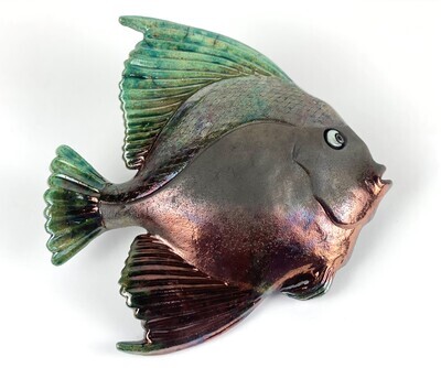 Large Angel Fish Pottery Wall Hanging (Right Facing)