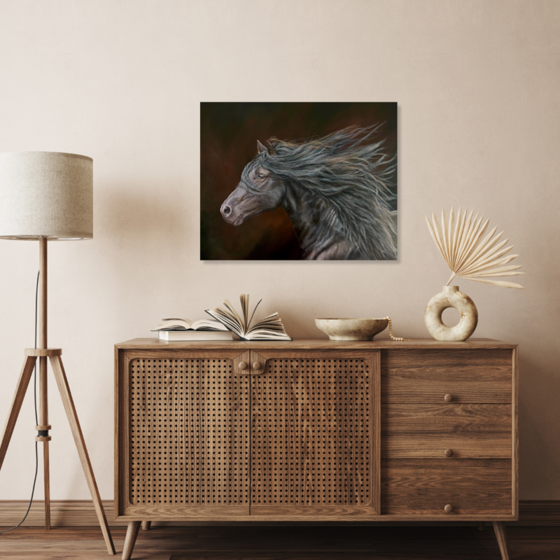 Melissa May Saint John New Brunswick Canada Handworks Canadian Acrylic Painter Realism Horse Out of the Ashes