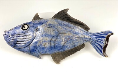 Stretched Trigger Fish Pottery Wall Hanging