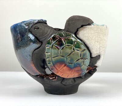 Turtle Raku Pottery Decorative Bowls