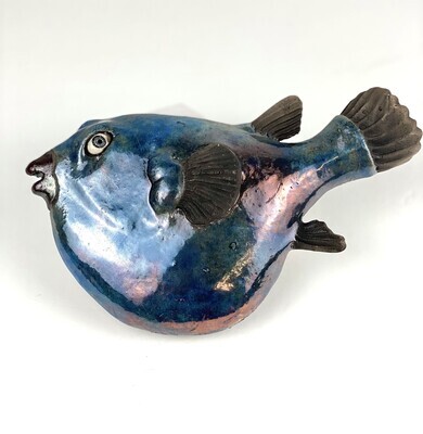 Smooth Puffer Fish Pottery Wall Hanging