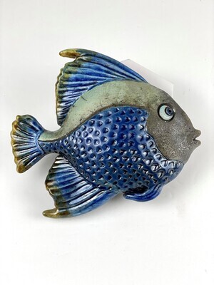 Mid Sized Angel Fish Pottery Wall Hanging