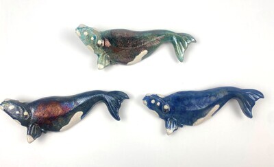 Small Whale Fish Pottery Wall Hanging