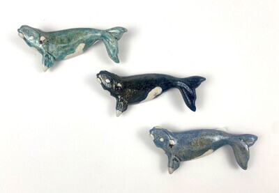 Mini Whales Fish Pottery Wall Hanging
