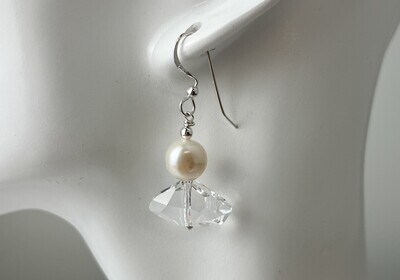 Pearl & Swarovski Crystal Drop Earrings
