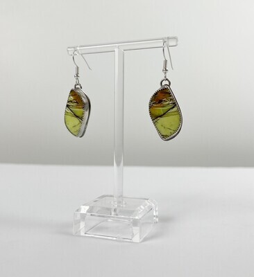Opal Petrified Green Earrings SS