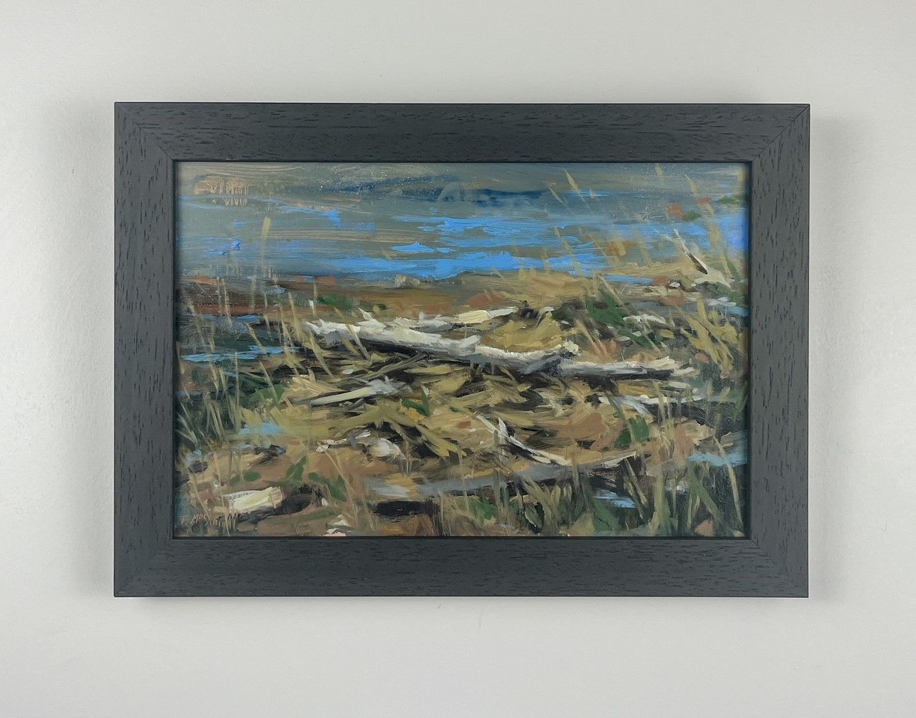 Theresa MacKnight Saint John New Brunswick Canada Handworks Canadian Painting, Oil, &quot;Salt Marsh&quot; Seascape Landscape Framed