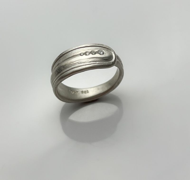 Dimitri Gagnon Morris Saint John New Brunswick Canada Canadian Jewelry Handworks Goldsmith Sterling Silver Ring Diamonds