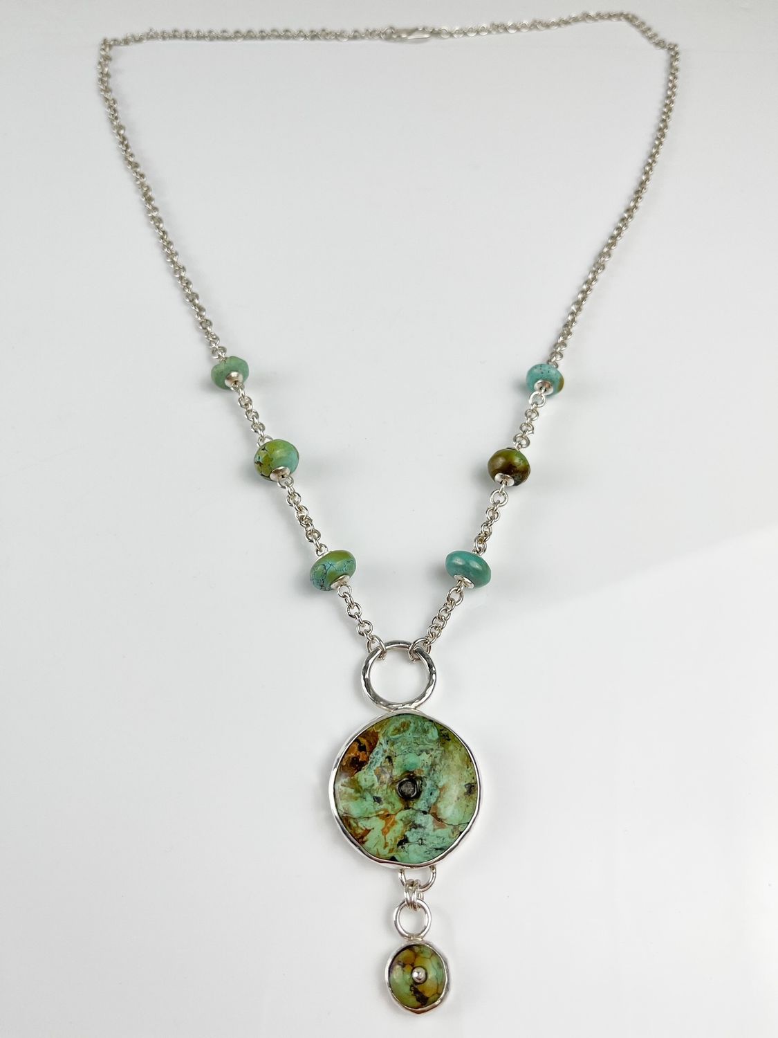 Primitive Turquoise Pendant with Small Bead