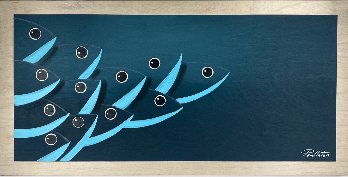 "Fall into Place" Mixed Media on Birch 18x36"