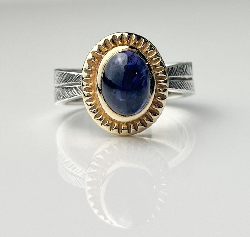 Iolite Lilly RL Ring SS/14K Gold Size 7.5