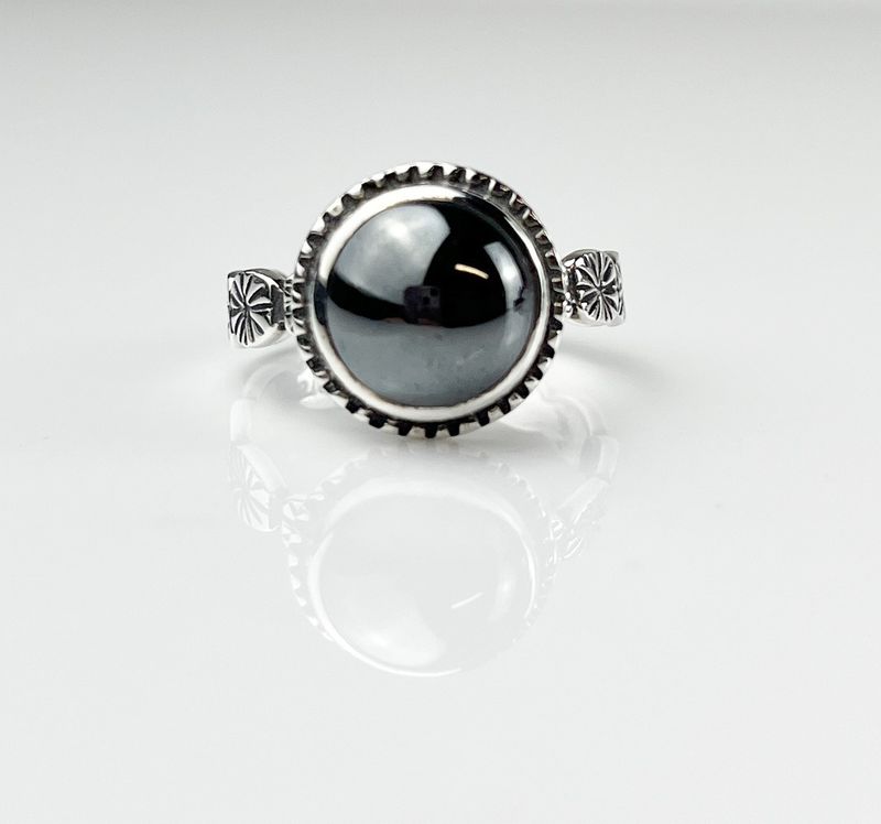 Handcrafted Lotus Leaf Ring Sterling Silver with Gemstone
