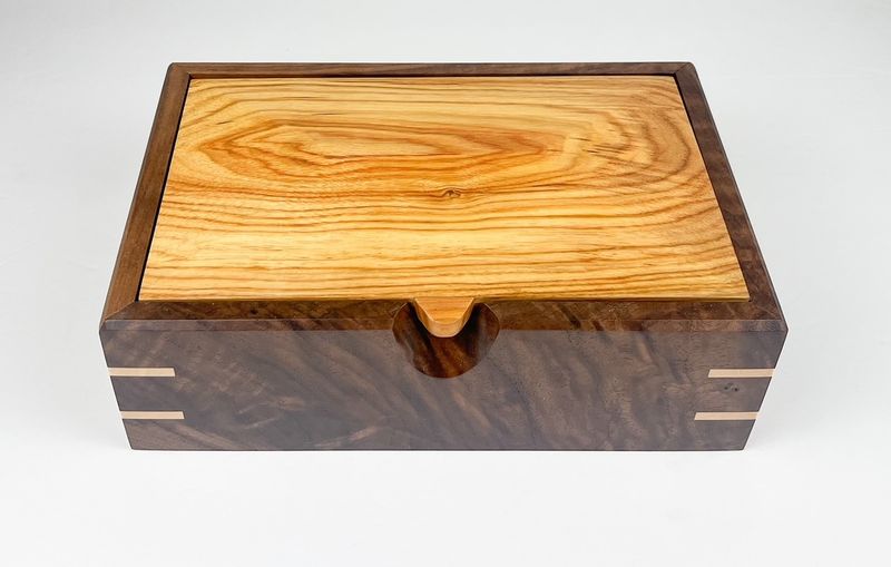 Black Walnut with Canary Wood Top 9.75x6.5x3.5&quot;