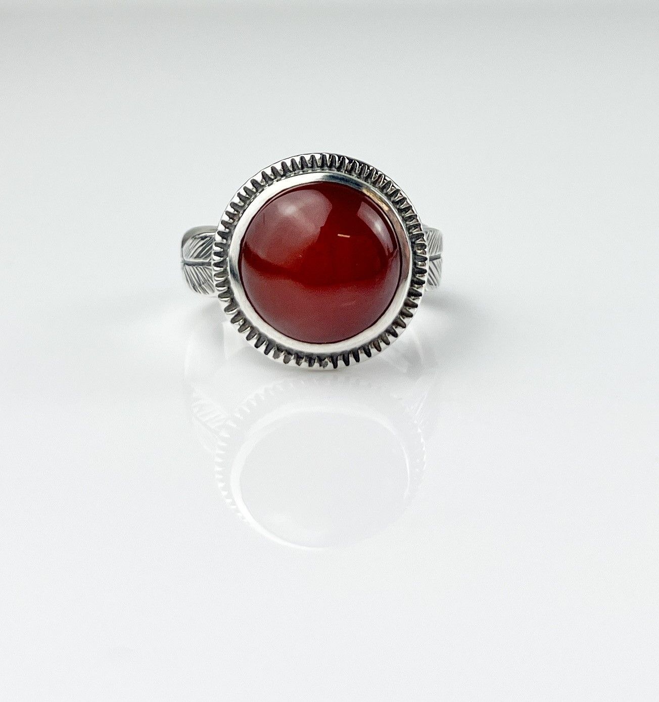 Handcrafted Rose Ring Sterling Silver with Gemstone