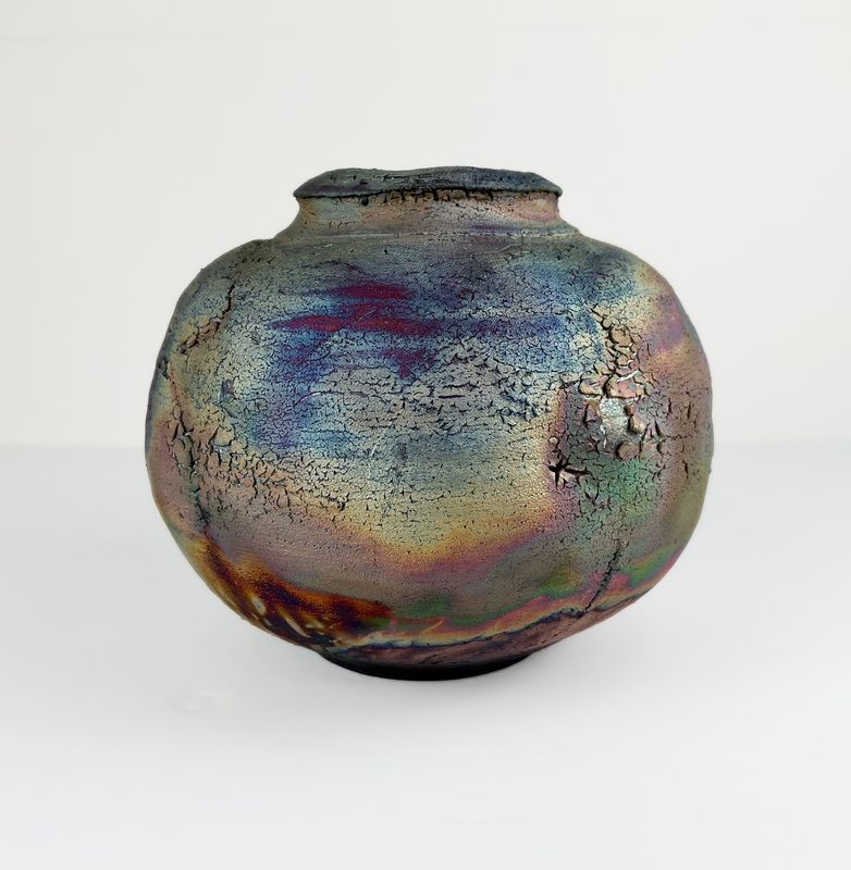 Chris Doiron Saint John New Brunswick Canada Handworks Gallery Canadian Potter Raku Pottery Vase Large