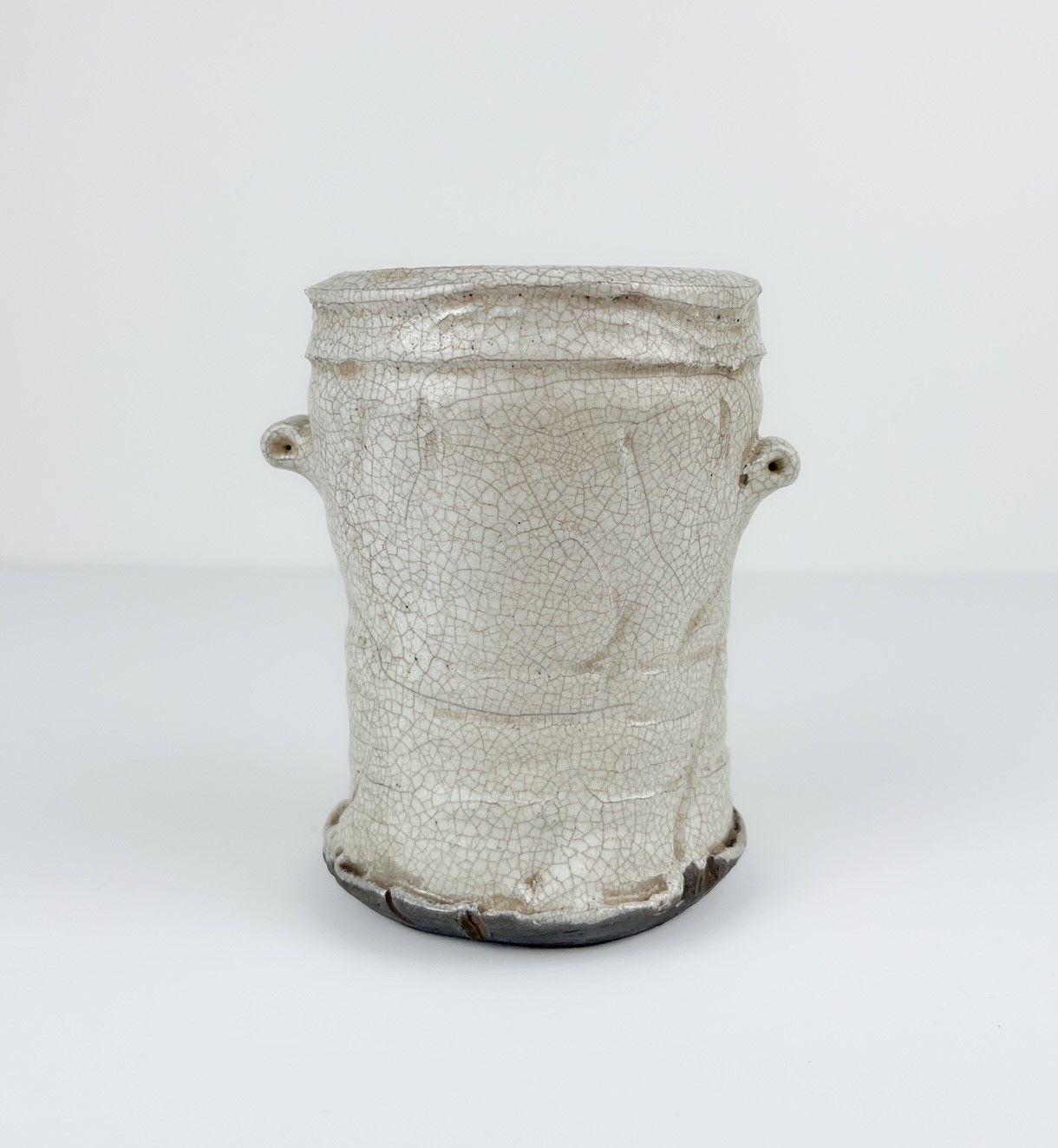 Chris Doiron Saint John New Brunswick Canada Handworks Gallery Canadian Tall White Raku Pottery Vase