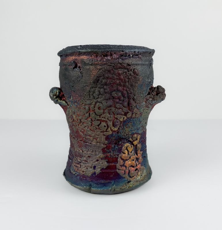 Chris Doiron Saint John New Brunswick Canada Handworks Gallery Canadian Metallic Raku Pottery Vase