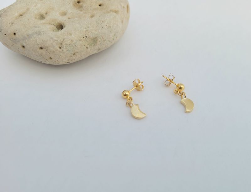 Crescent Moon Bronze/Gold Filled Studs