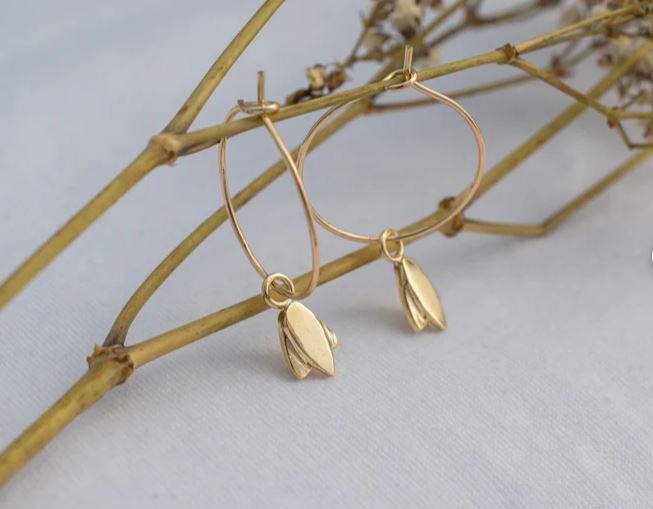 Bronze Tulip Gold Filled Hoop Earrings