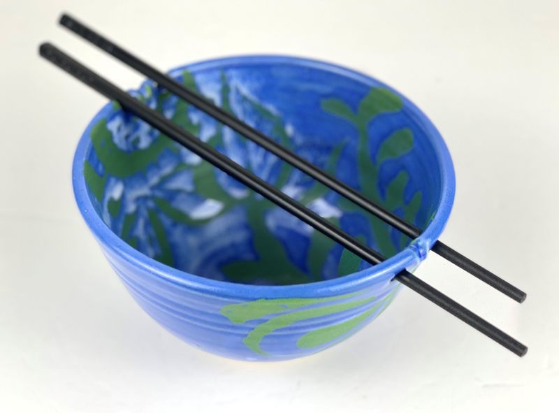 Ramen Bowls with Chopsticks Flo Blue