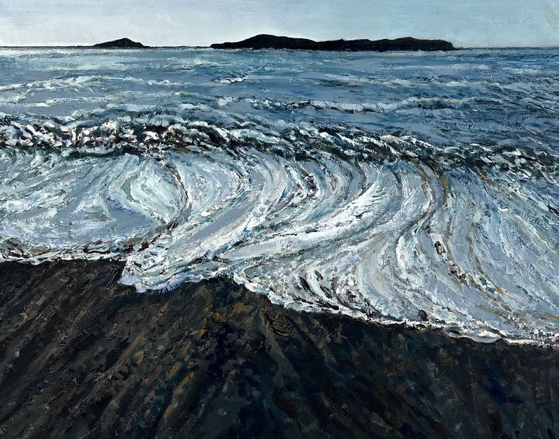 Lynn Wigginton Saint John New Brunswick Canada Handworks Canadian Acrylic &amp; Oil Painting &quot;Wave Patterns&quot; Seascape