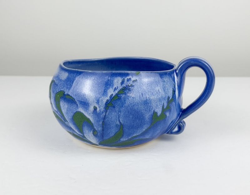 Soup Bowl With Handle Flo Blue
