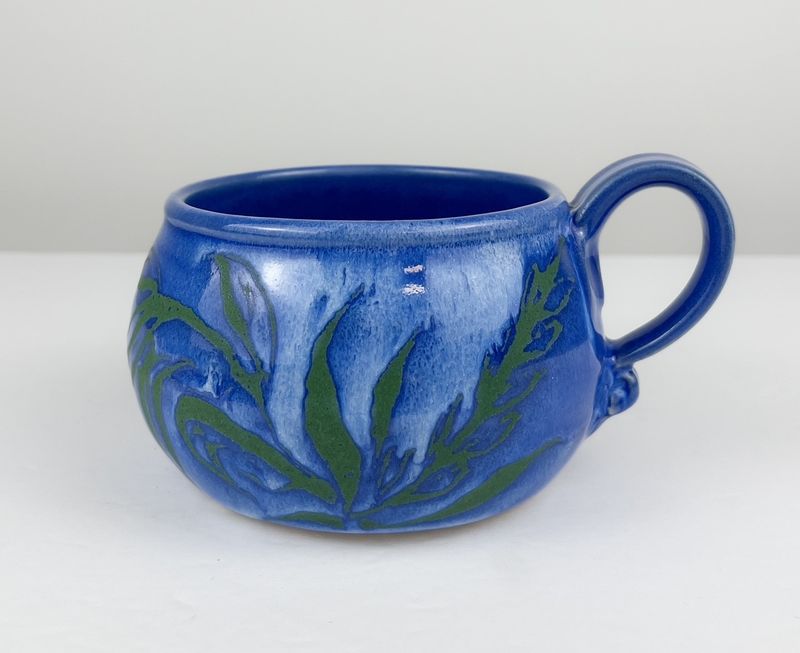 Soup Bowl With Handle Flo Blue