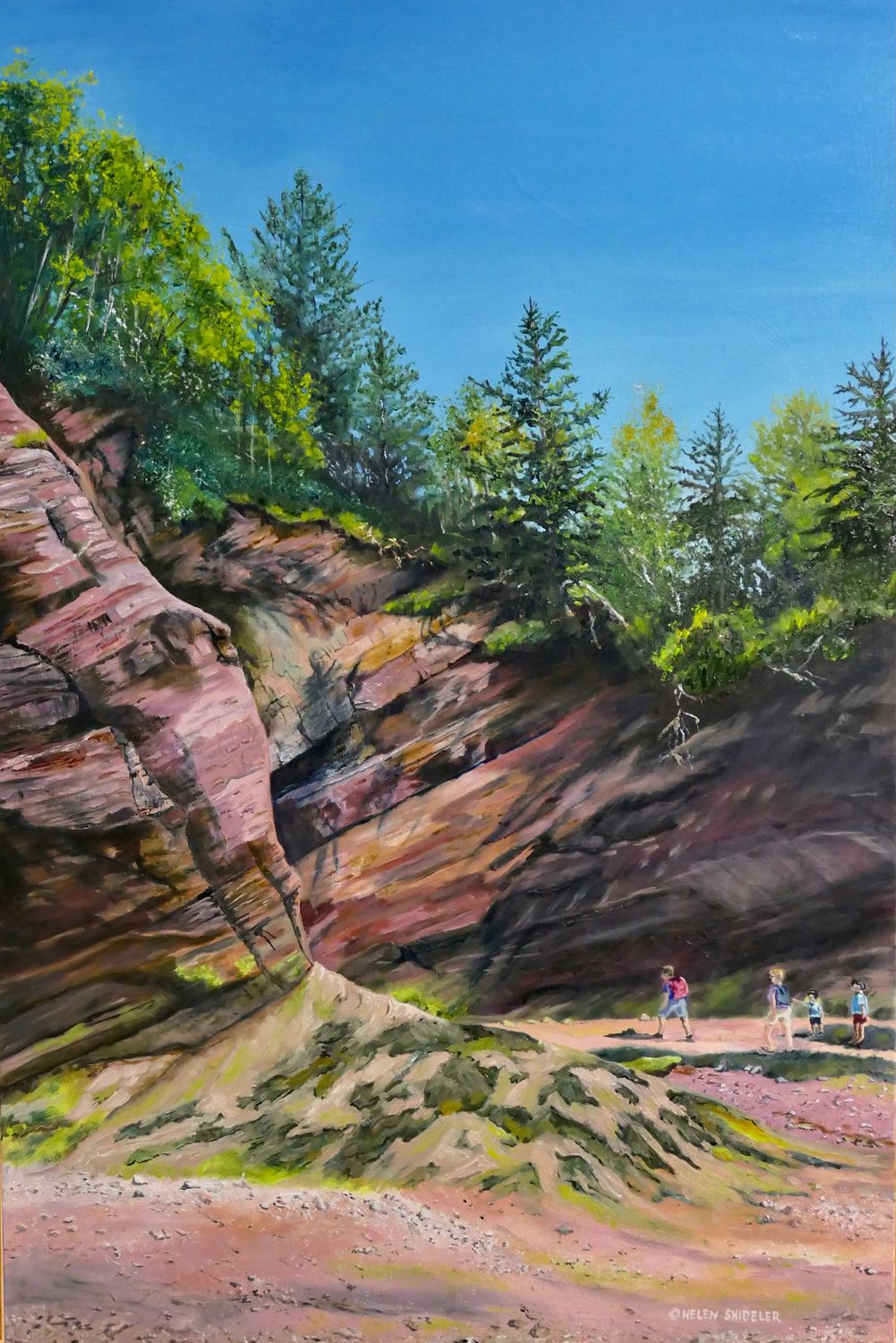 "Exploring Sea Caves in St.Martins" Oil 30x20"