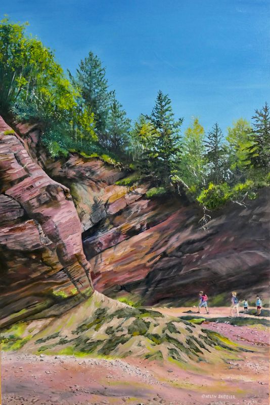 "Exploring Sea Caves in St.Martins" Oil 30x20"