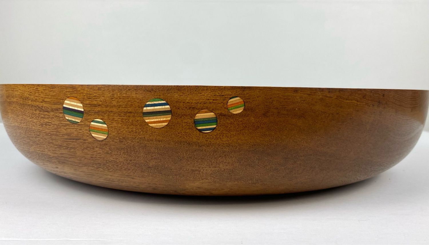 Salad Bowl with Repurposed Skateboard 'bubbles'