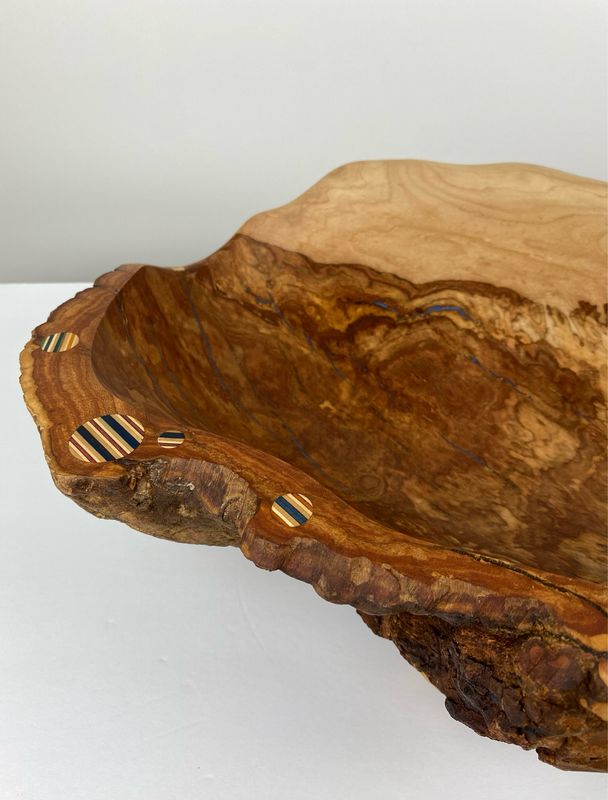 Maple Live Edge Burl Bowl 14.25x4.75&quot;