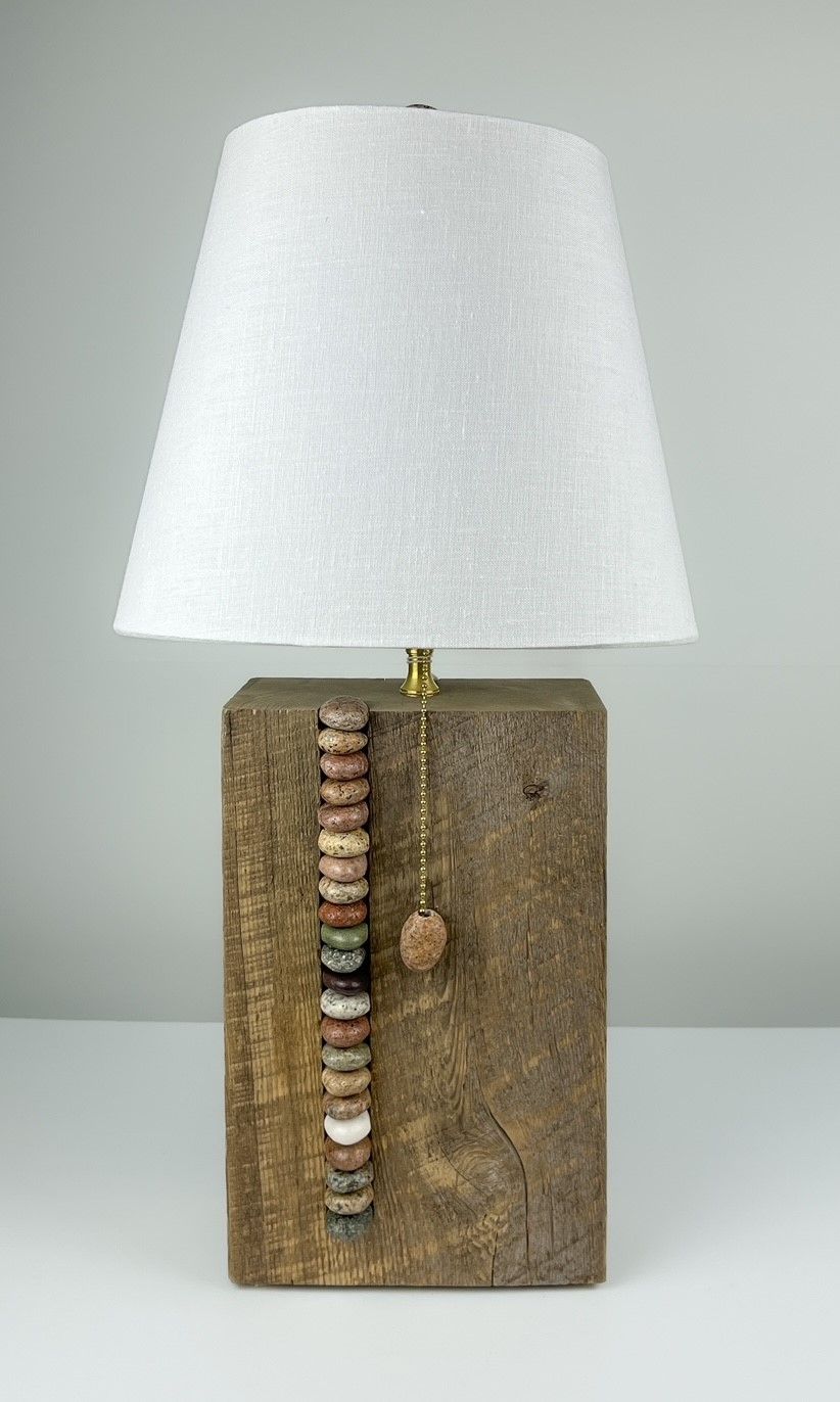 Driftwood Abacus Lamp with Lampshade