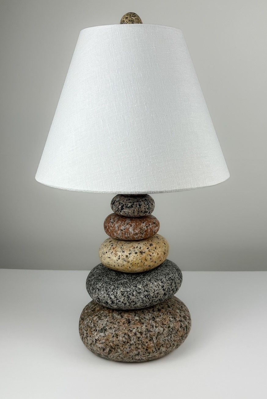 Stack Stone Lamp with Lampshade