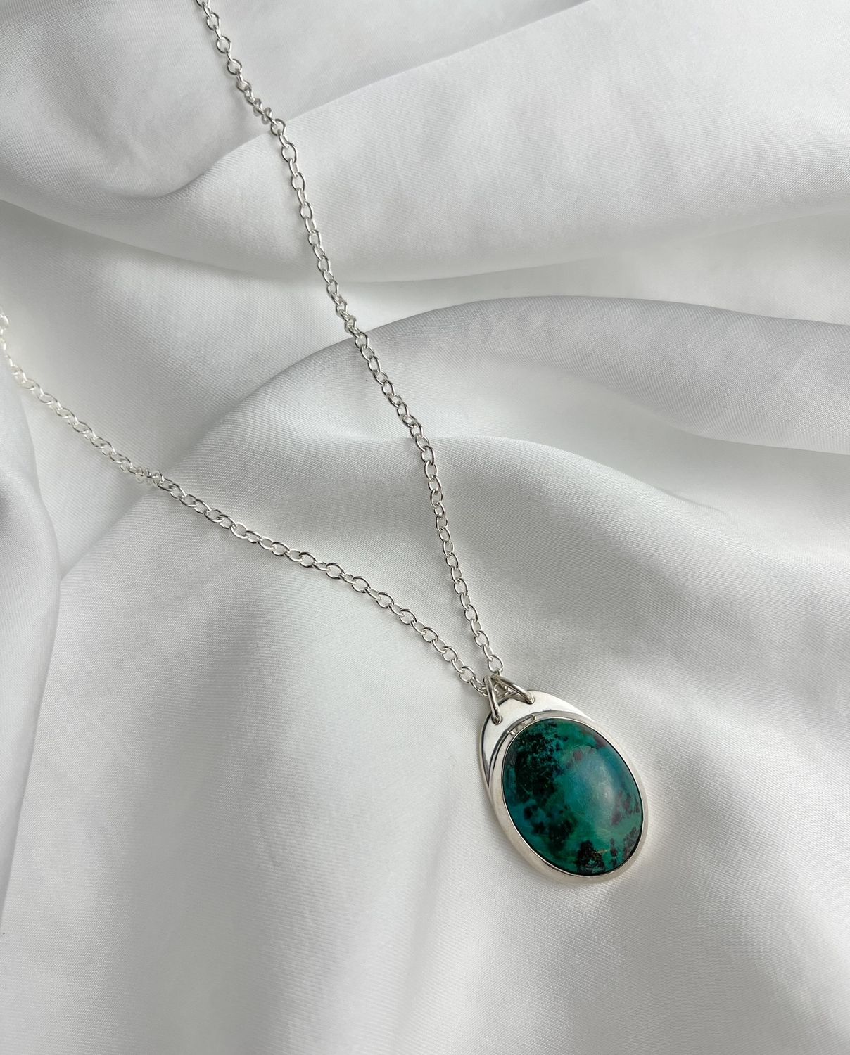 Chrysocolla Pendant Sterling Silver