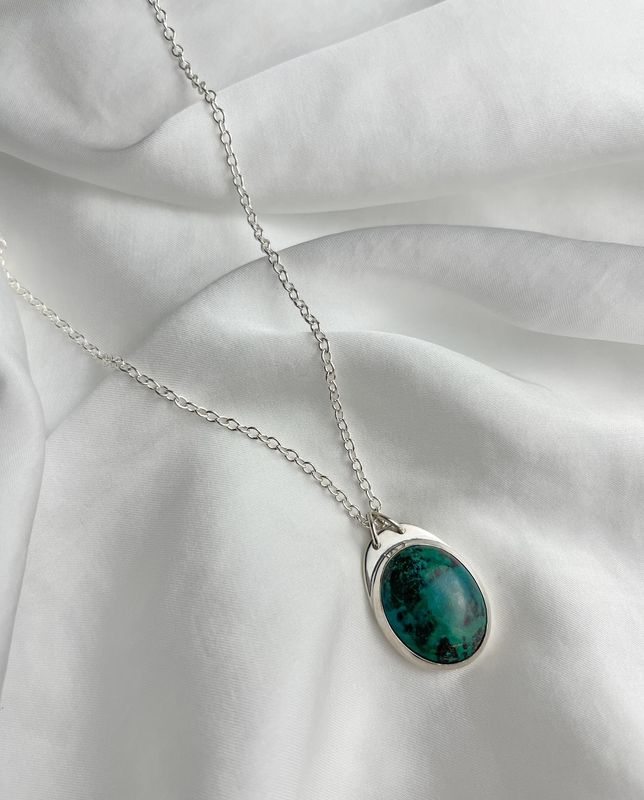Chrysocolla Pendant Sterling Silver