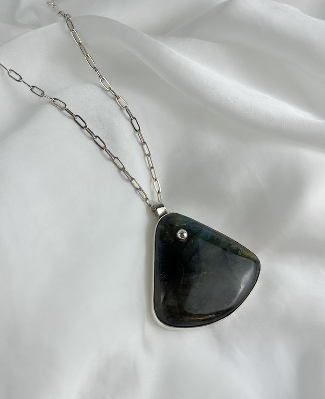 large Labradorite Pendant SS