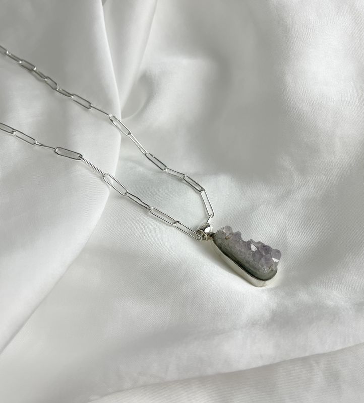 Amethyst Stone Pendant SS