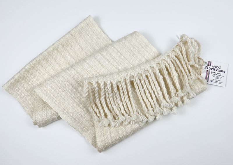 Cream Handwoven + Hand Dyed Scarf