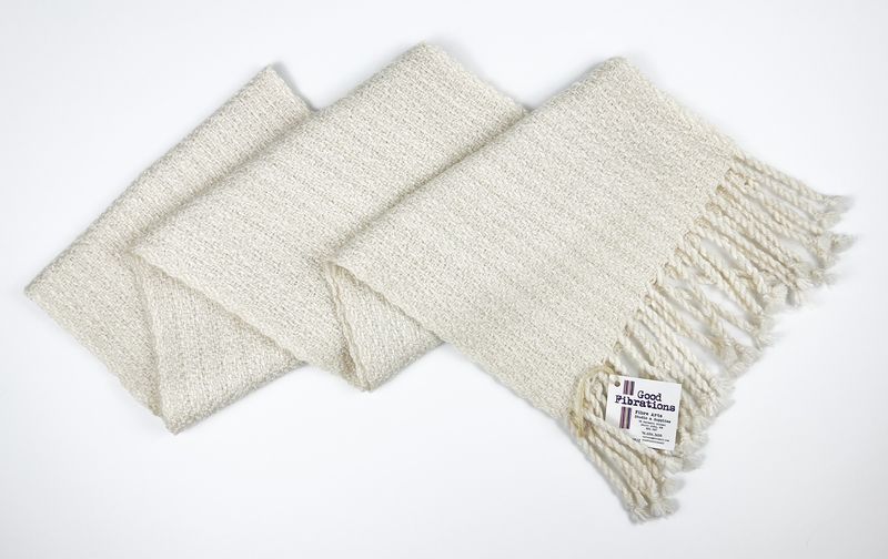 Cream Handwoven + Hand Dyed Scarf