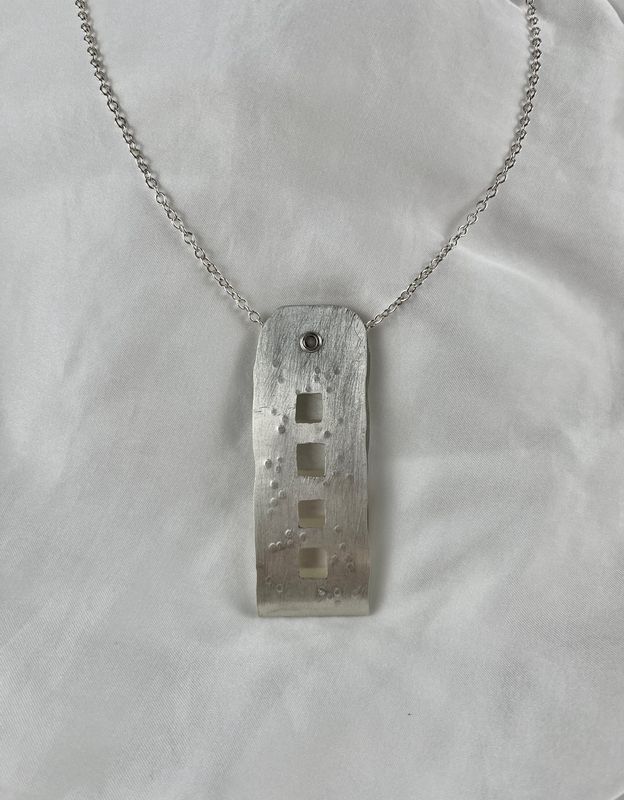 "4 Window Cut Outs" SS Pendant 22"