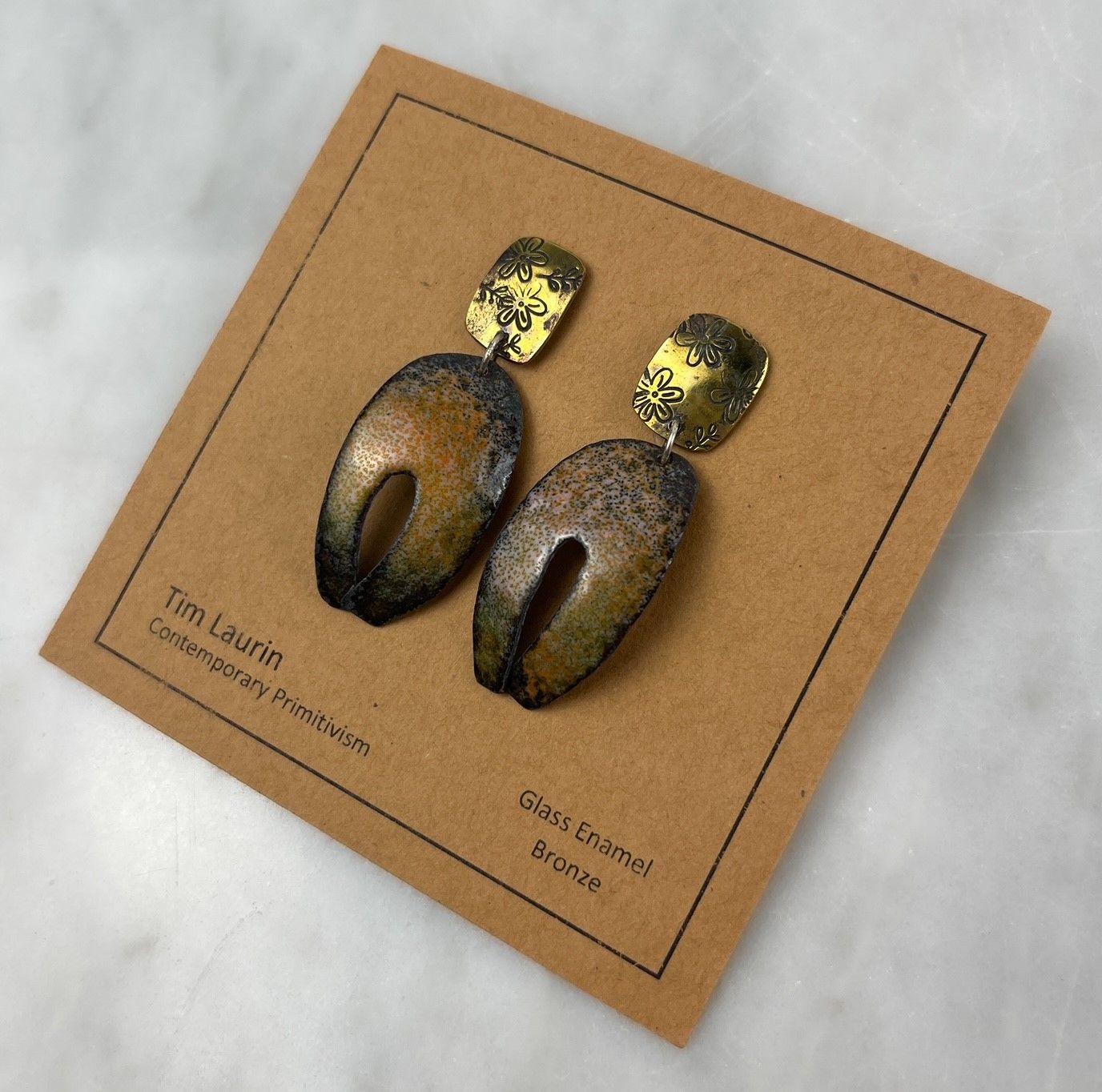 Three piece Construction Earrings, Option: A