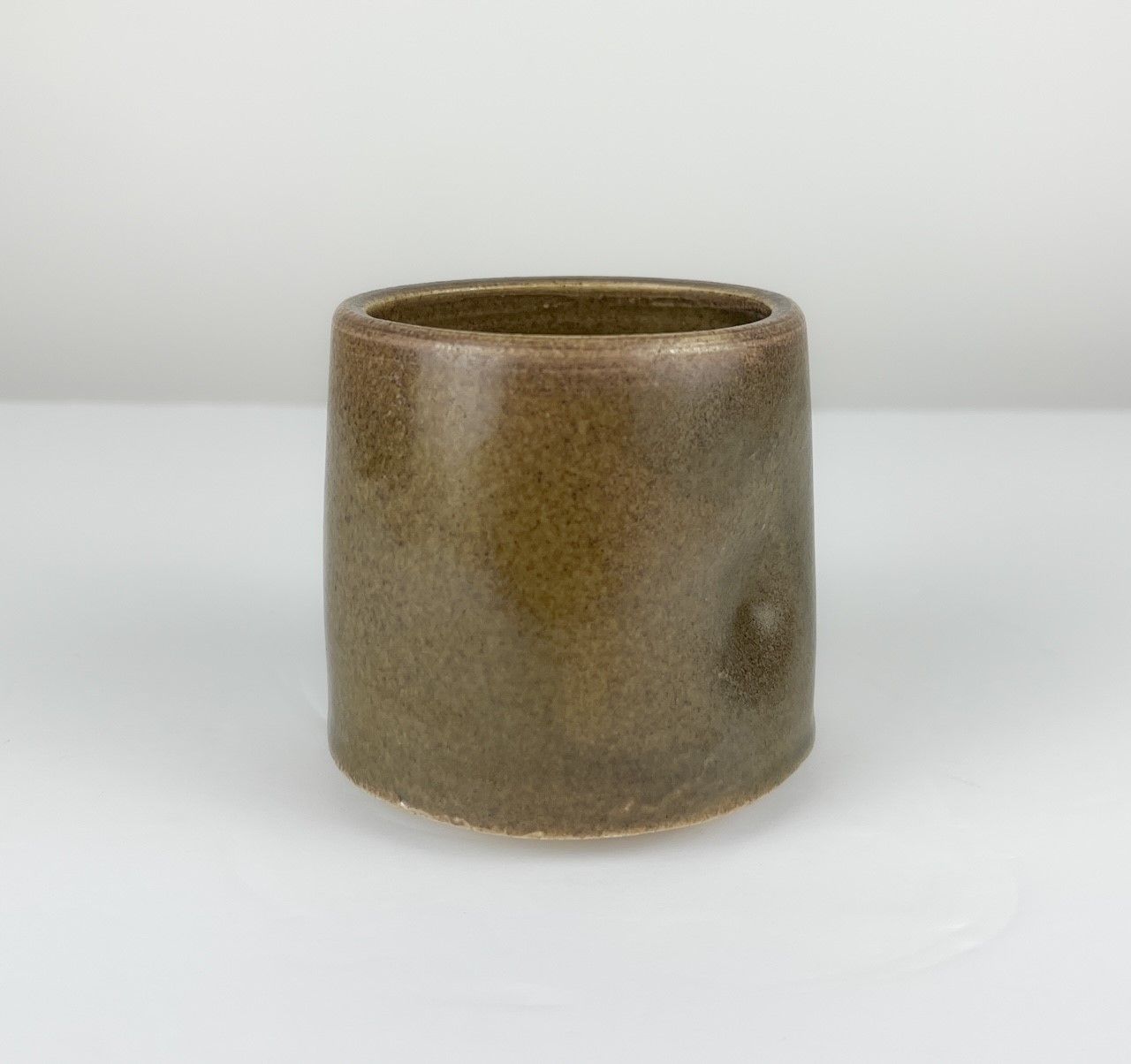 Darren Emenau Saint John New Brunswick Handworks Japonesque Pottery Small Thumbprint Tumblers Matte Brown