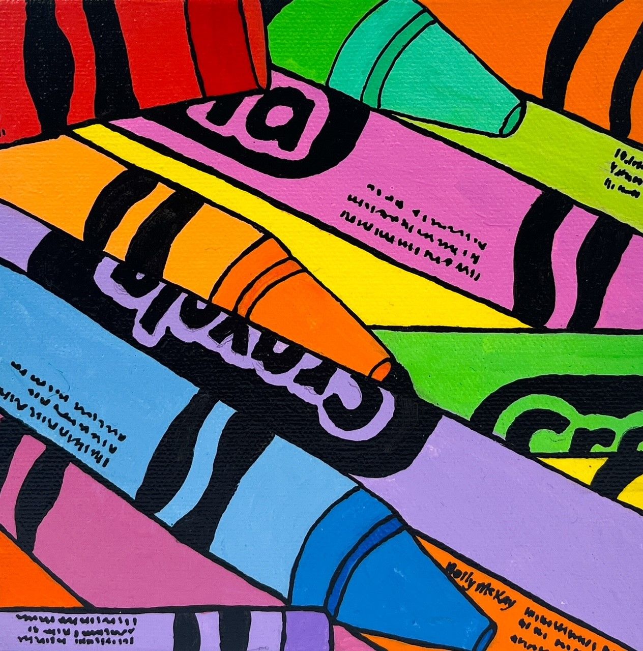 Holly McKay Saint John New Brunswick Canada Handworks Gallery Canadian Artist Acrylic Painting Crayola Crayons