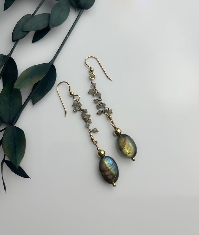 Labradorite 14K Gold Filled Earrings